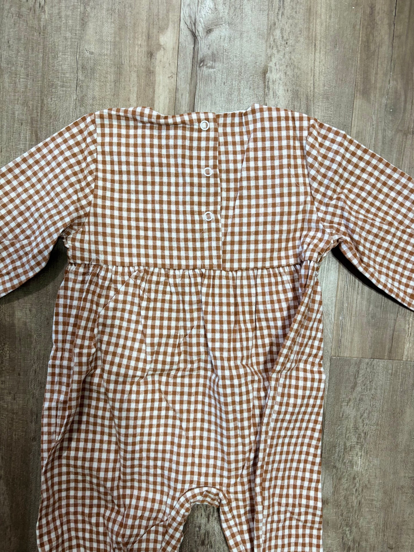 Caramel Gingham Romper