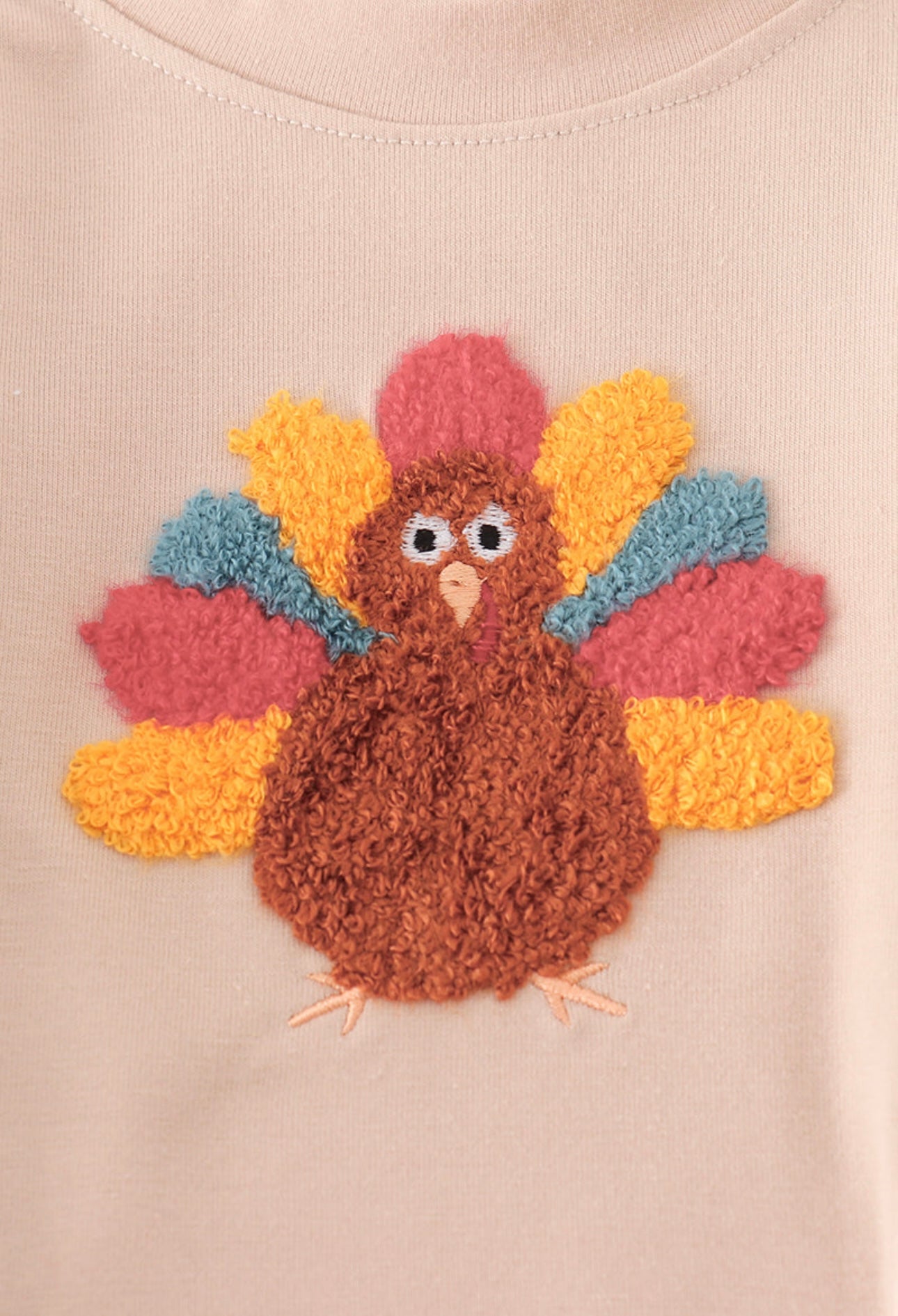Beige Turkey French Knot Ruffle Bubble