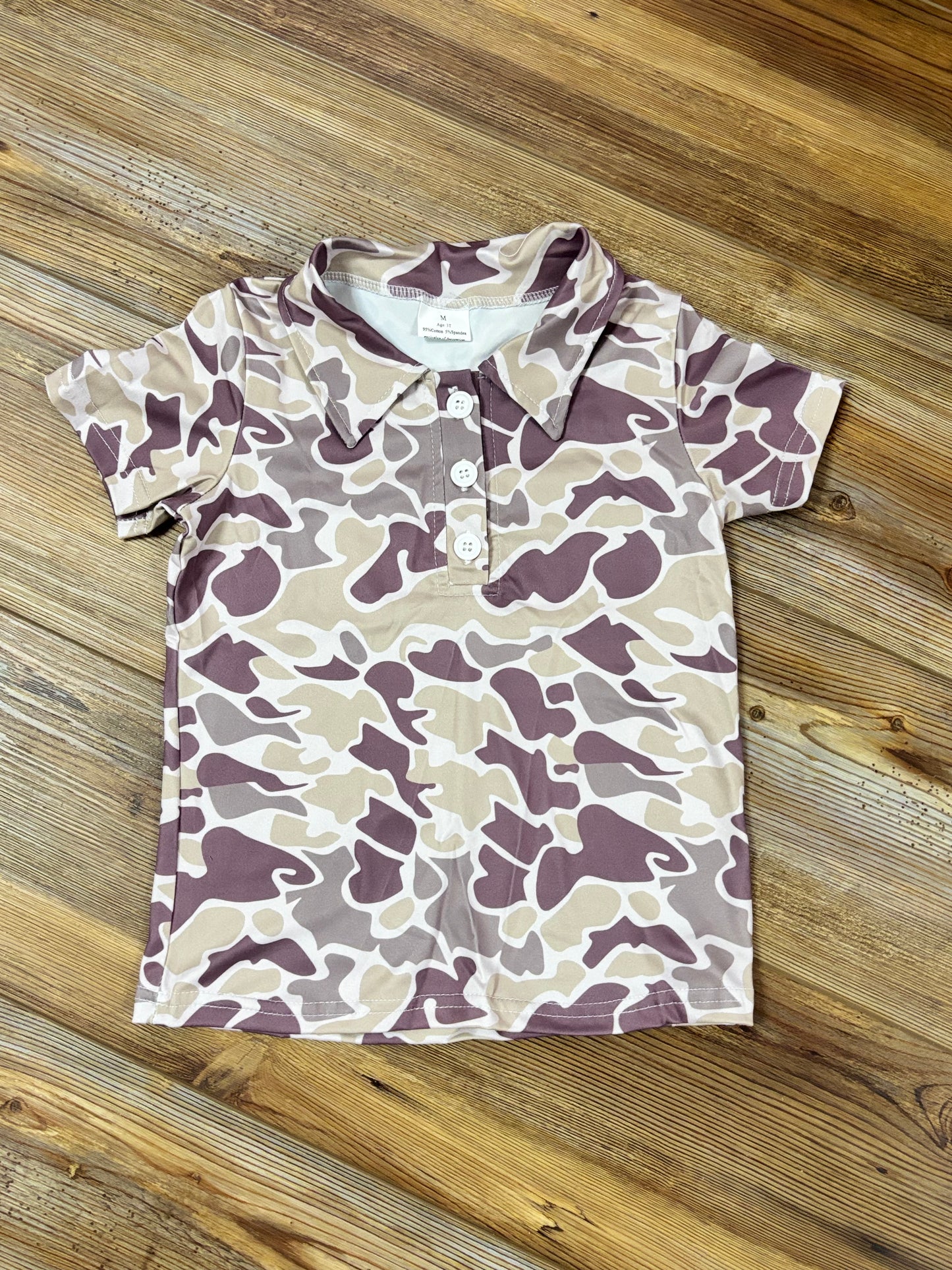 Brown Camo Polo