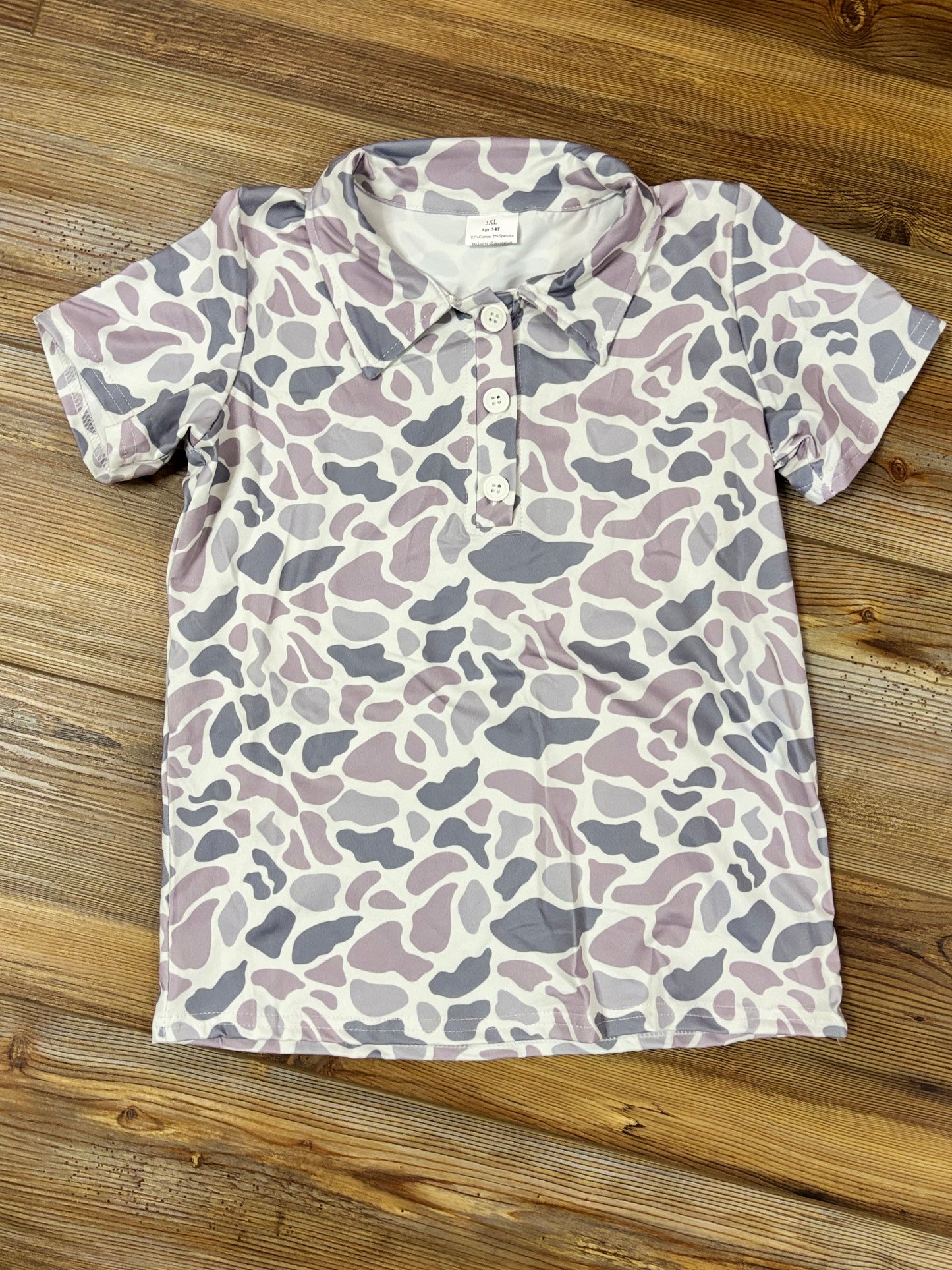 Grey Camo Polo