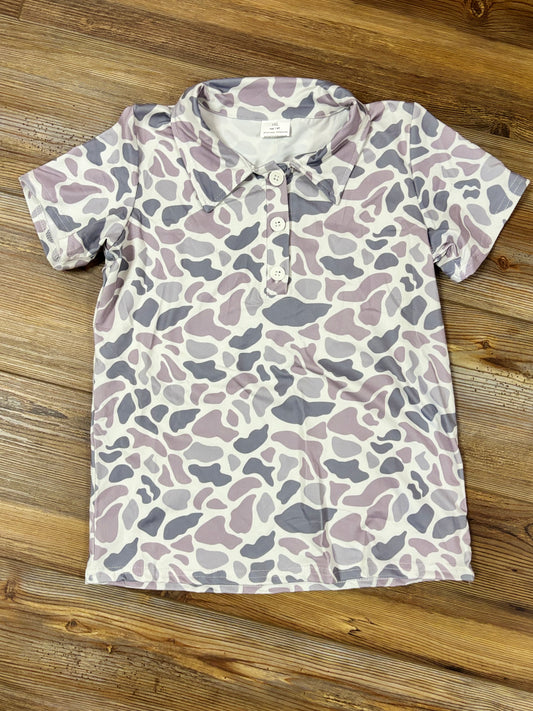 Grey Camo Polo