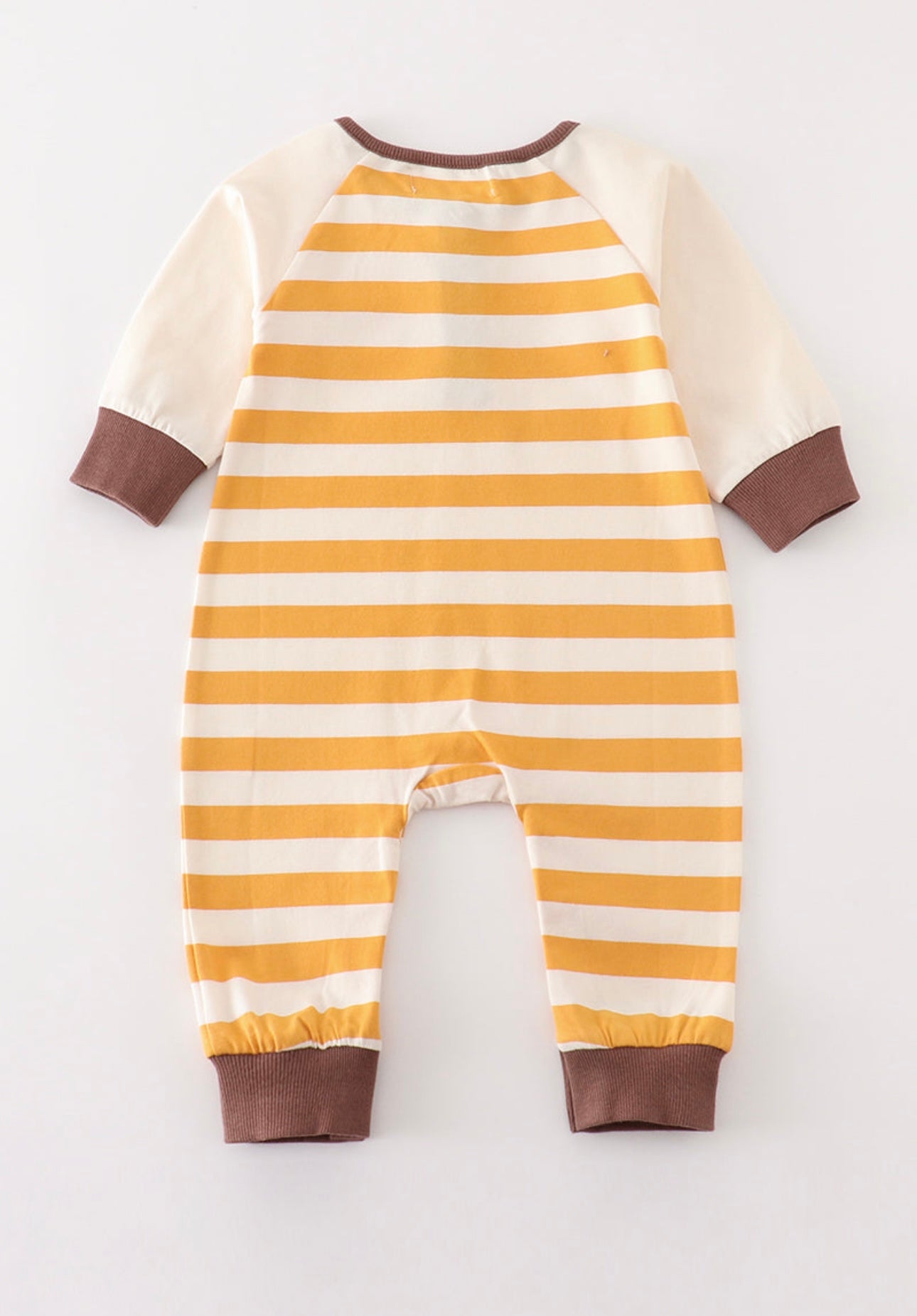 Platinum Brown Stripe Baby Boy Romper
