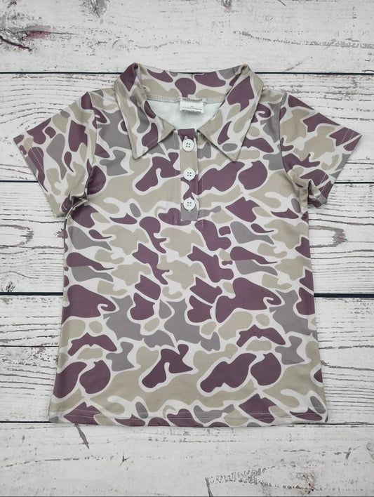 Brown Camo Polo