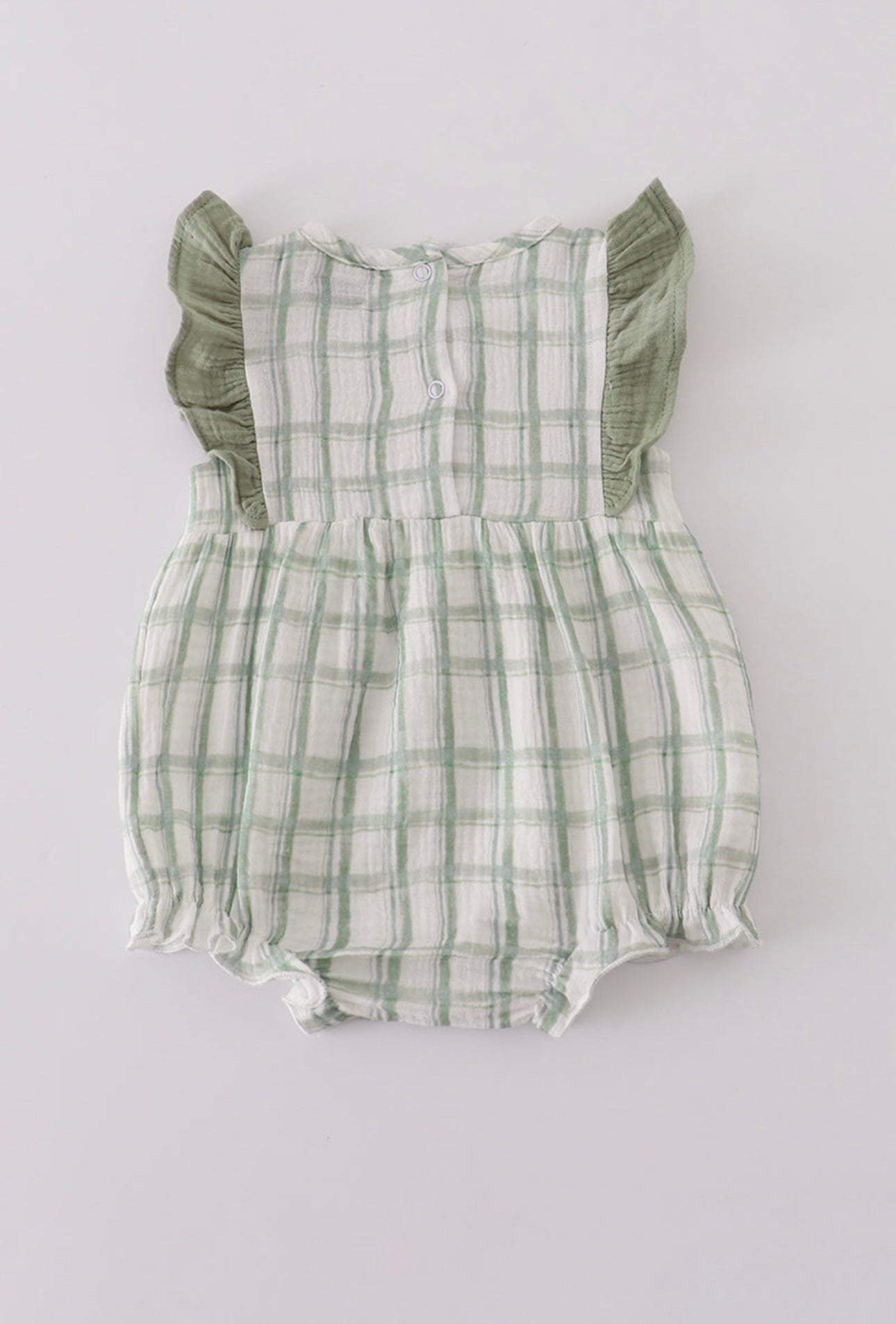 Premium Sage Ruffle Plaid Bubble