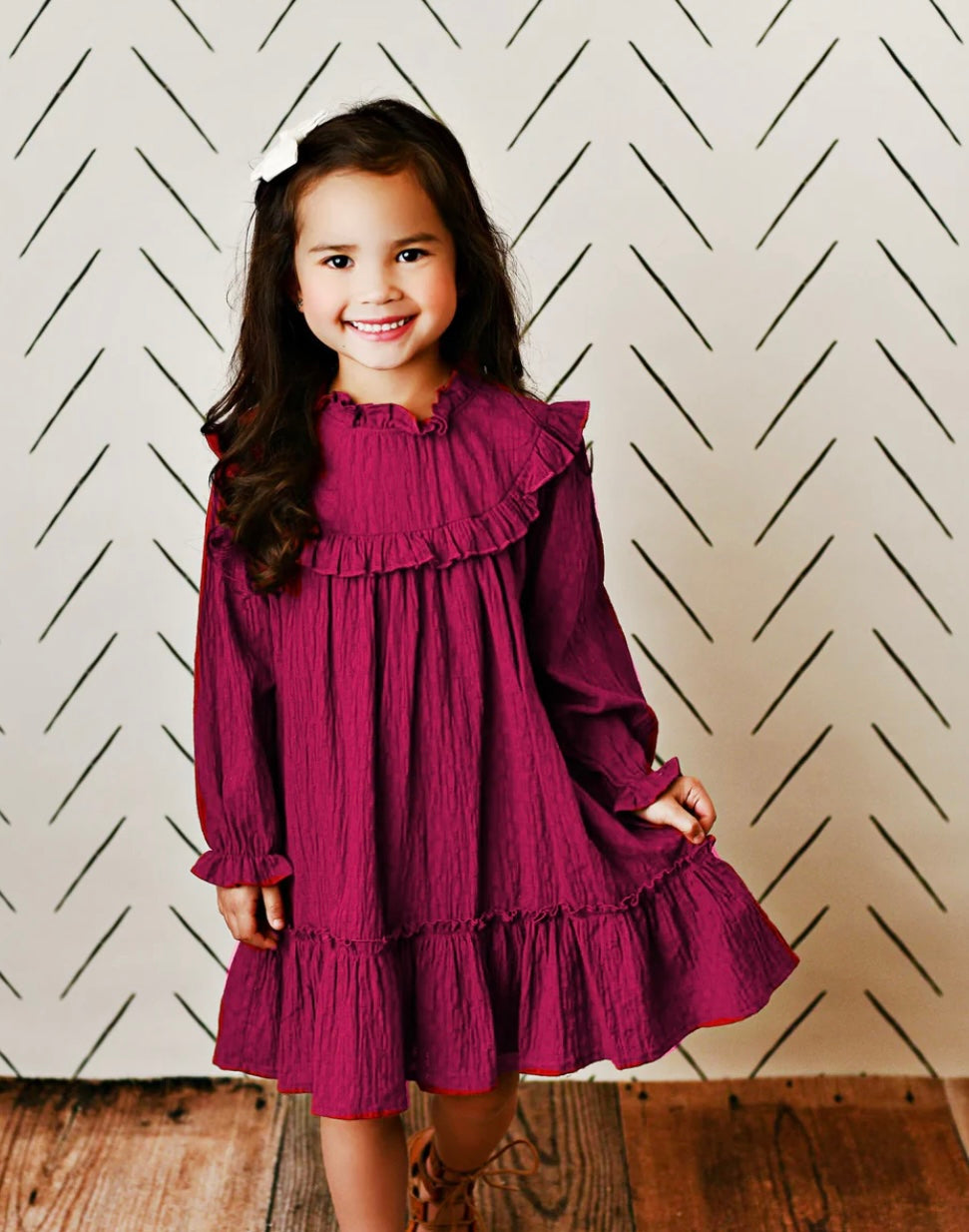 Ruffle Long Sleeve Dress